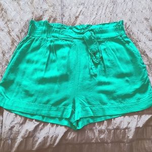Casual green dress shorts